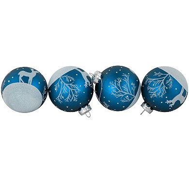 Northlight Glitter Reindeer Glass Ball Christmas Ornaments 4-pk.
