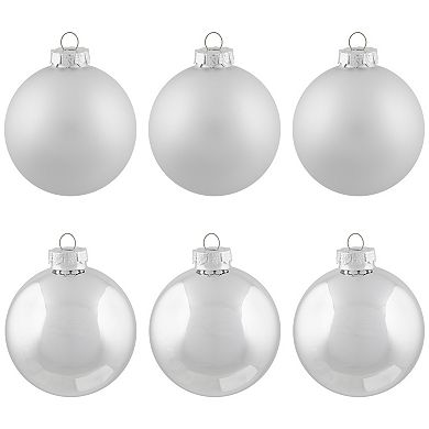 Northlight Shiny & Matte Christmas Glass Ball Christmas Ornaments 6-pk.