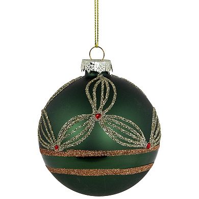 Northlight Holly Berry Christmas Glass Ball Ornaments 4-pk.