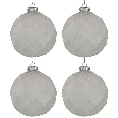 Northlight Glittered Glass Ball Christmas Ornament 4-pk.