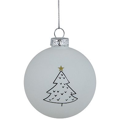 Northlight Matte Christmas Tree Glass Ball Christmas Ornament 4-Pk.