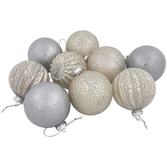 Northlight 2-Finish Glass Ball Christmas Ornaments 9 pk