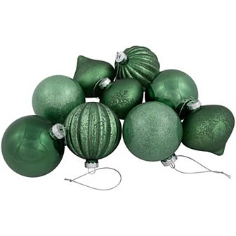 Northlight 3-Finish Glass Christmas Ornament 9 pk