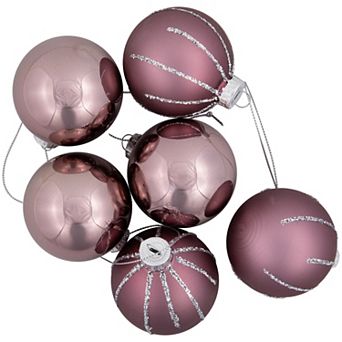 Northlight Shiny & Matte Christmas Glass Ball Ornaments 24 pk