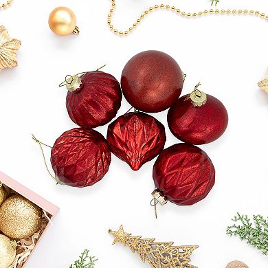 Northlight Shiny & Textured Glass Ball & Onion Christmas Ornaments 9-pk.