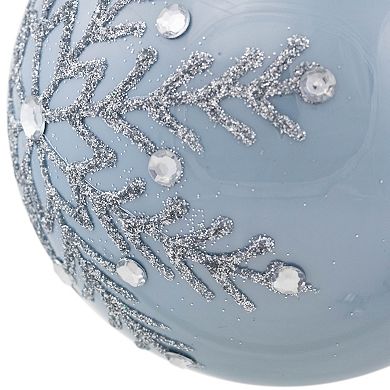 Northlight 2-pc. Jeweled Glitter Snowflakes Glass Ball Christmas Ornament Set