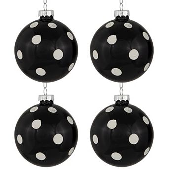 Northlight 4 pc Shiny Finish Polka Dots Christmas Ornament Set