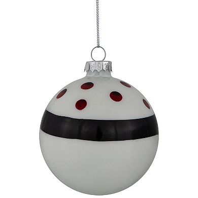 Northlight Shiny Finish Striped Christmas Ornament Set 4-pk.