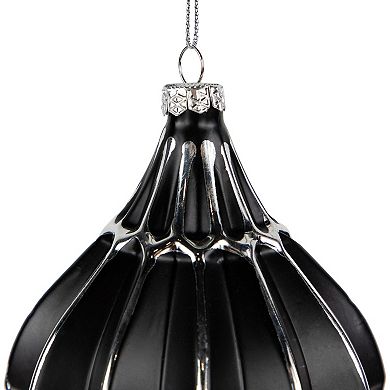 Northlight 2-pc. 5-Inch Matte Black & Silver Finial Christmas Ornament Set