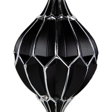 Northlight 2-pc. 5-Inch Matte Black & Silver Finial Christmas Ornament Set
