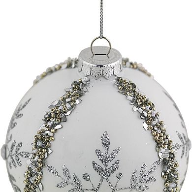 Northlight 2-pc. 4-Inch Sequin Glitter Snowflake Glass Christmas Ornament Set