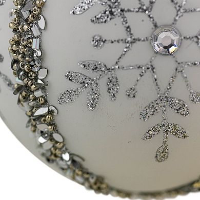 Northlight 2-pc. 4-Inch Sequin Glitter Snowflake Glass Christmas Ornament Set
