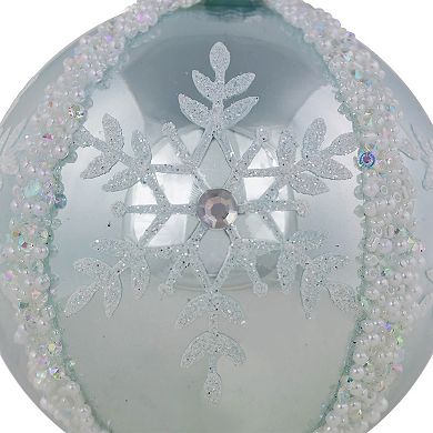 Northlight 2-pc. 4-Inch Glitter Snowflakes Beaded Christmas Ornament Set