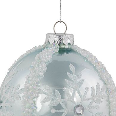 Northlight 2-pc. 4-Inch Glitter Snowflakes Beaded Christmas Ornament Set