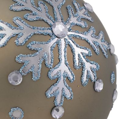 Northlight 2-pc. Mirrored Snowflakes Glass Ball Christmas Ornament Set