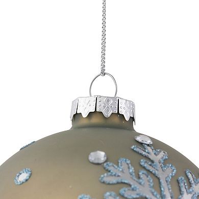 Northlight 2-pc. Mirrored Snowflakes Glass Ball Christmas Ornament Set