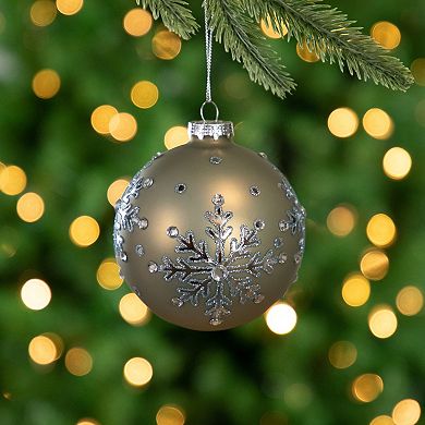 Northlight 2-pc. Mirrored Snowflakes Glass Ball Christmas Ornament Set