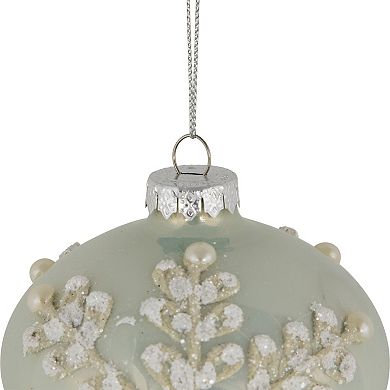 Northlight 2-pc. 4-Inch Icy Snowflakes Glass Christmas Ornament Set