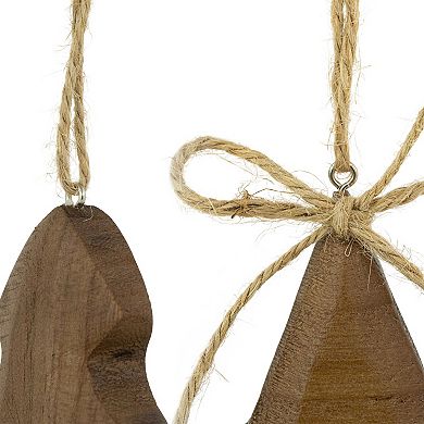 Northlight 2-pc. 5-Inch Tree & Star Wooden Christmas Ornament Set