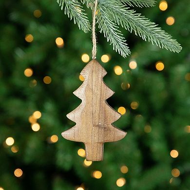 Northlight 2-pc. 5-Inch Tree & Star Wooden Christmas Ornament Set