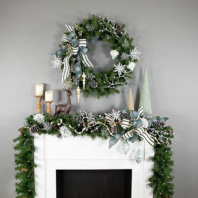 Northlight 2-pc. 5-Inch Textured Snowflakes Finial Christmas Ornament Set