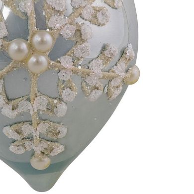 Northlight 2-pc. 5-Inch Textured Snowflakes Finial Christmas Ornament Set