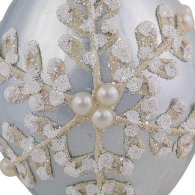 Northlight 2-pc. 5-Inch Textured Snowflakes Finial Christmas Ornament Set