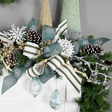 Northlight 2-pc. 5-Inch Textured Snowflakes Finial Christmas Ornament Set