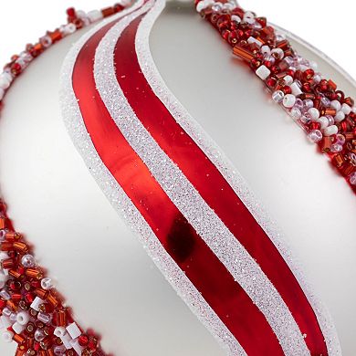 Northlight 2-pc. 4-Inch Peppermint Swirl Beaded Christmas Ornament Set