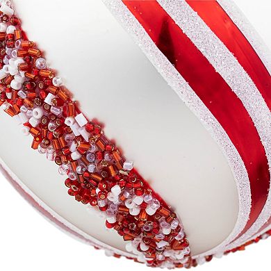 Northlight 2-pc. 4-Inch Peppermint Swirl Beaded Christmas Ornament Set