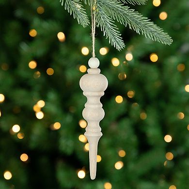 Northlight 2-pc. 6.5-Inch Natural Wood Finial Christmas Ornament Set