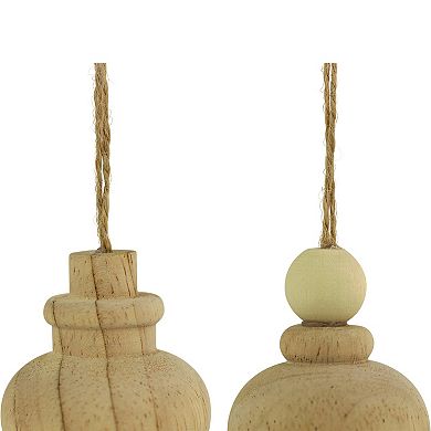Northlight 2-pc. 6.5-Inch Natural Wood Finial Christmas Ornament Set
