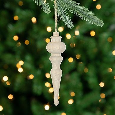 Northlight 2-pc. 6.5-Inch Natural Wood Finial Christmas Ornament Set