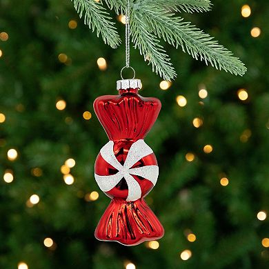 Northlight 2-pc. 4-Inch Glittered Candy Christmas Ornament Set