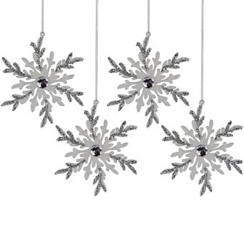 Northlight 4 pc 6-Inch Glitter Snowflakes Christmas Ornament Set