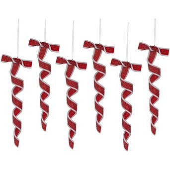 Northlight 6 pc 9-Inch Candy Twist Christmas Ornament Set