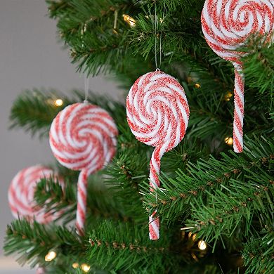 Northlight 6-pc. 6-Inch Frosted Lollipop Christmas Ornament Set