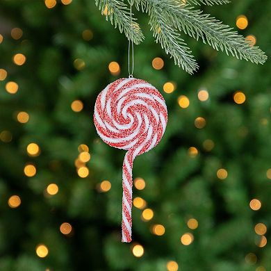 Northlight 6-pc. 6-Inch Frosted Lollipop Christmas Ornament Set