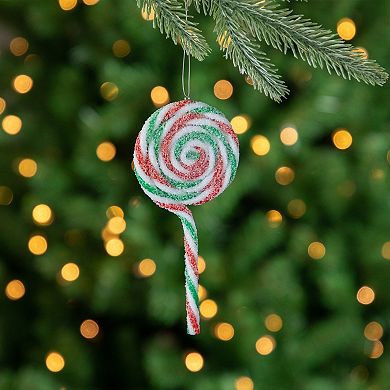 Northlight 6-pc. 7-Inch Frosted Lollipop Christmas Ornament Set