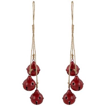 Northlight 2 pc 13.5-Inch Cascading Jingle Bell Christmas Ornament Set