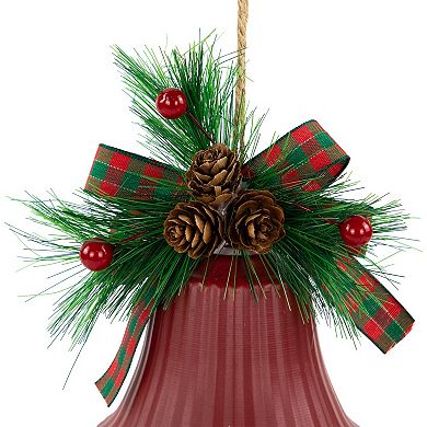 Northlight 2-pc. 7-Inch Bells with Pine Sprigs & Bow Christmas Ornament Set