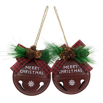 Northlight 2 pc Jingle Bell "Merry Christmas" Christmas Ornament Set