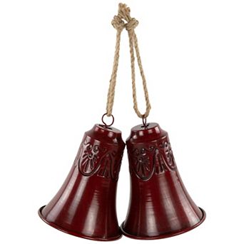 Northlight 2 pc 6-Inch Embossed Christmas Bell Christmas Ornament Set