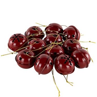 Northlight 12 pc Snowflakes & Stars Christmas Jingle Bell Christmas Ornament Set