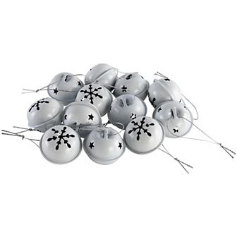 Northlight 12 pc Stars & Snowflakes Christmas Jingle Bell Christmas Ornament Set