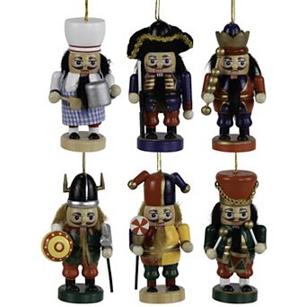 Northlight 6 pc 4-Inch Professional Nutcracker Christmas Ornament Set