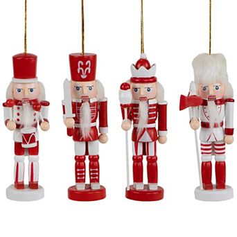 Northlight Set of 4 Nutcracker Soldiers Wooden Christmas Ornaments