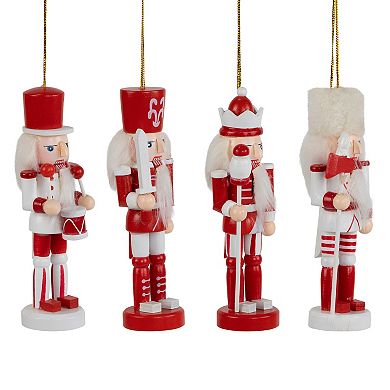 Northlight Set of 4 Nutcracker Soldiers Wooden Christmas Ornaments