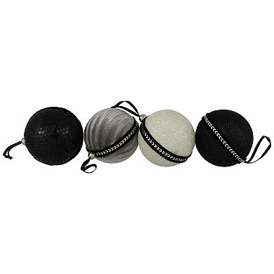 Northlight Sequined & Textured 4-pc. Christmas Ornament Set