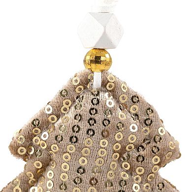 Northlight Set of 4 Sequin Stars & Trees Plush Christmas Ornaments